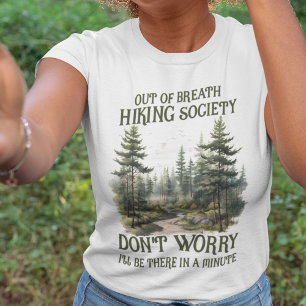 Out Of Breath Hiking Society Green Vintage Forest T-Shirt