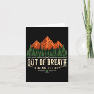 Out of breath hiking society mountain retro nature card