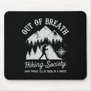 Out Of Breath Hiking Society Retro Nature Love Mouse Mat