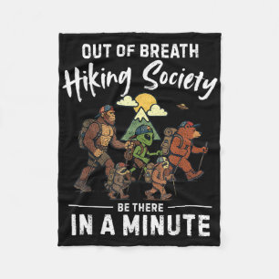 Out Of Breath Hiking Society Sasquatch Hiking Funn Fleece Blanket