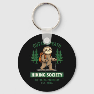 Out of Breath Hiking Society Sloth Funny Trail Key Ring