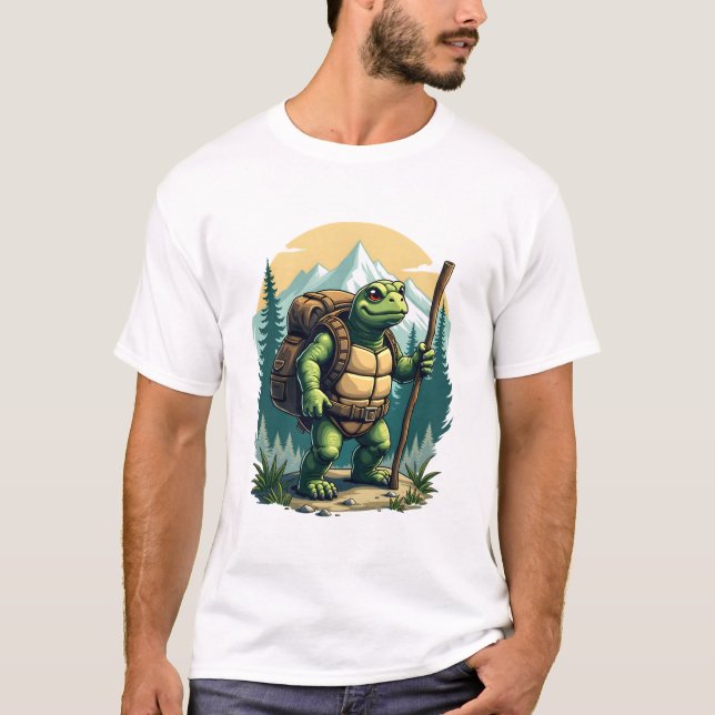 Out Of Breath Hiking Society Turtle T-Shirt (Front)