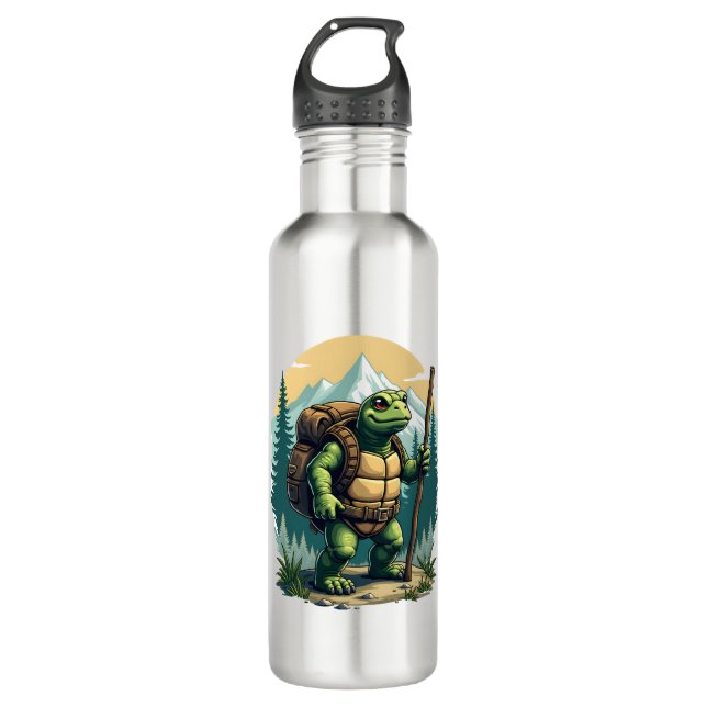 Out Of Breath Hiking Society Turtle T-Shirt 710 Ml Water Bottle (Front)