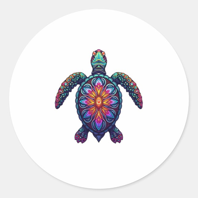 Out Of Breath Hiking Society Turtle T-Shirt Classic Round Sticker (Front)