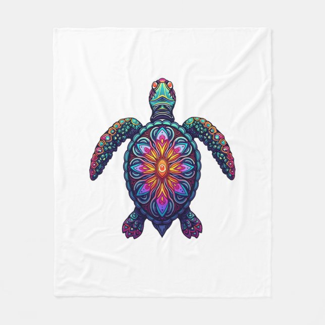 Out Of Breath Hiking Society Turtle T-Shirt Fleece Blanket (Front)