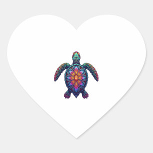 Out Of Breath Hiking Society Turtle T-Shirt Heart Sticker