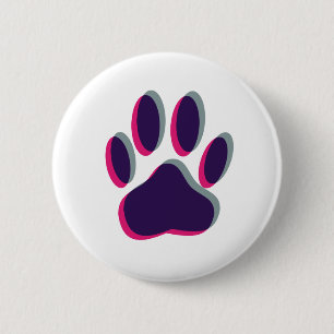 Out of Focus Dog Paw Print 6 Cm Round Badge