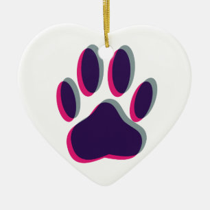 Out of Focus Dog Paw Print Ceramic Tree Decoration