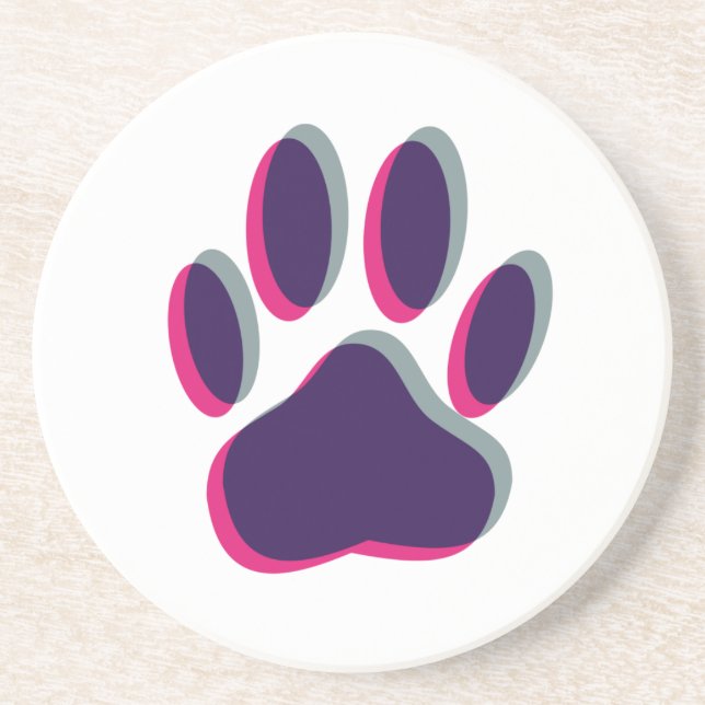 Out of Focus Dog Paw Print Coaster (Front)