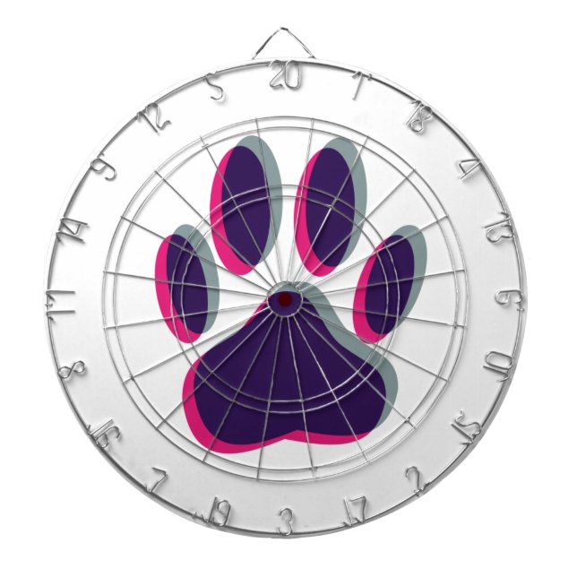 Out of Focus Dog Paw Print Dartboard (Front)