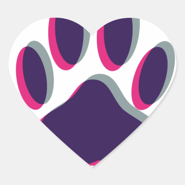 Out of Focus Dog Paw Print Heart Sticker (Front)