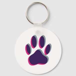 Out of Focus Dog Paw Print Key Ring