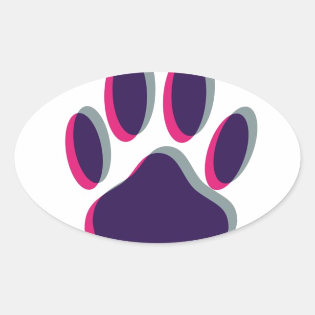 Out of Focus Dog Paw Print Oval Sticker (Front)