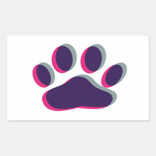 Out of Focus Dog Paw Print Rectangular Sticker