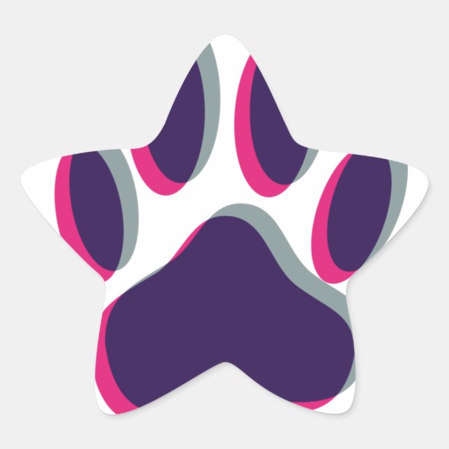 Out of Focus Dog Paw Print Star Sticker (Front)