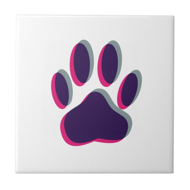 Out of Focus Dog Paw Print Tile (Front)