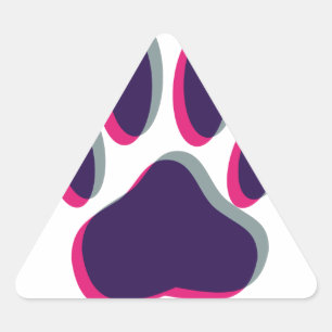 Out of Focus Dog Paw Print Triangle Sticker