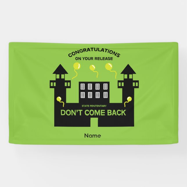 Out Of Jail Prison Release Gift Banner (Horizontal)