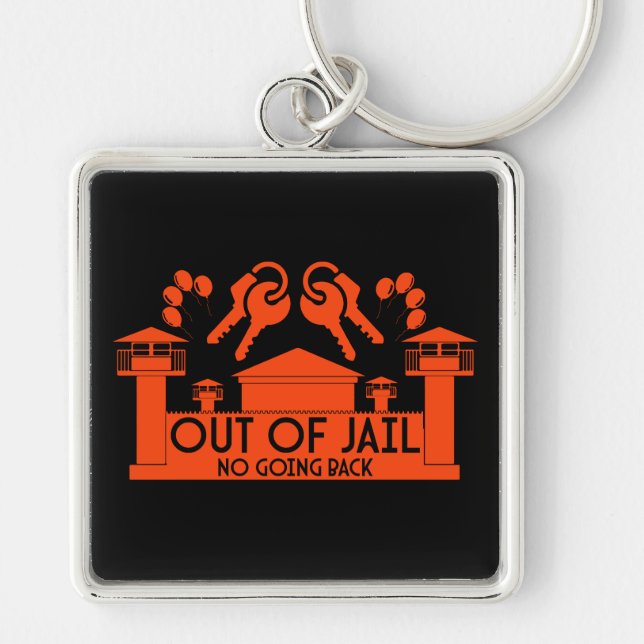 Out Of Jail Prison Release Gift Key Ring (Front)