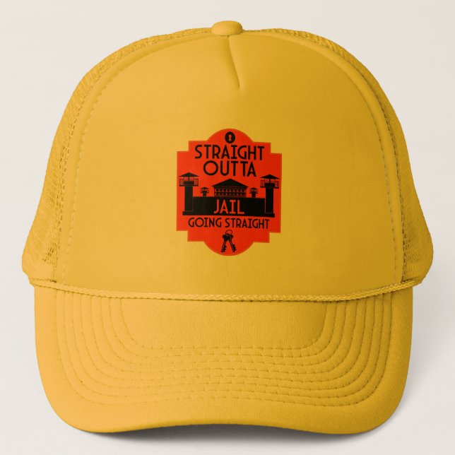 Out Of Jail Prison Release Gift  Trucker Hat (Front)