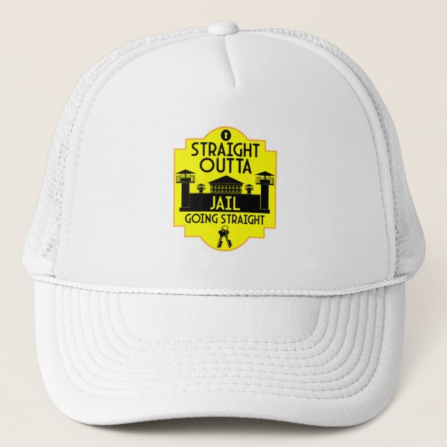 Out Of Jail Prison Release Gift  Trucker Hat (Front)