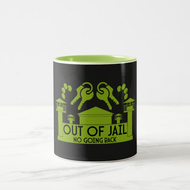 Out Of Jail Prison Release Gift Two-Tone Coffee Mug (Center)
