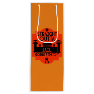 Out Of Jail Prison Release Gift  Wine Gift Bag