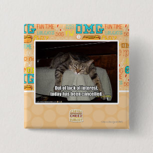 Out of lack of interest 15 cm square badge