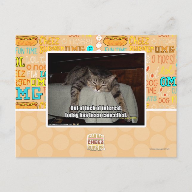 Out of lack of interest postcard (Front)