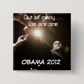 Out of many 15 cm square badge