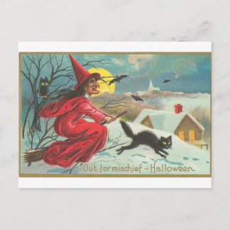 Out of Mischief - Halloween Postcard