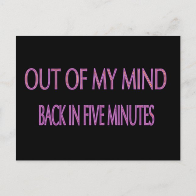 OUT OF MY MIND POSTCARD (Front)
