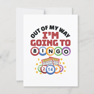 Out of My Way I'm Going to Bingo Postcard