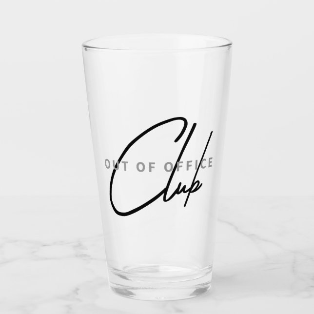 Out of Office Club Funny Glass for Parties & Weeke (Front)