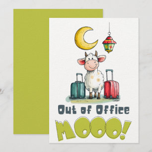 Out of Office MOOO!   Funny Eid Cow on Vacation Invitation