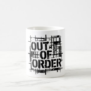Out of Order Brutalist Industrial Typography Sweat Coffee Mug