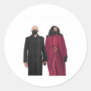 Out Of Season Feminism Michelle And Barack Obama Classic Round Sticker
