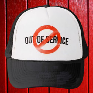 Out Of Service   Trucker Hat with Red Strike