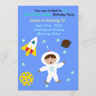 Out of Space Birthday Party invite        ...