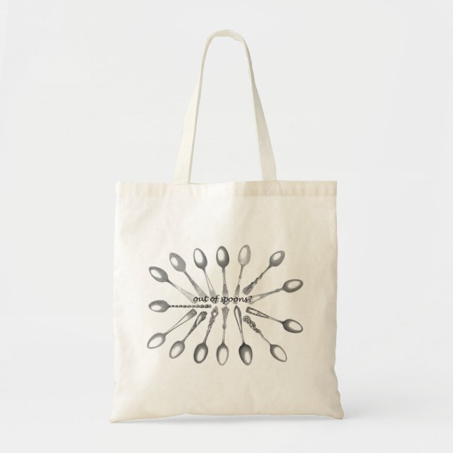 Out of Spoons Tote Bag (Front)