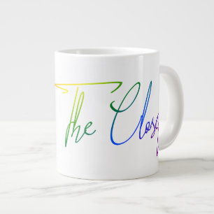 Out of The Closet LGBT Rainbow Flag Handwriting Large Coffee Mug