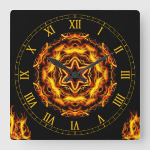 Out Of The Crucible ~ Art From The Flames ~ Square Wall Clock