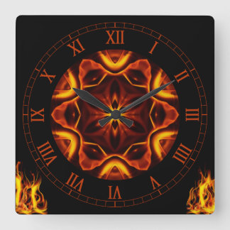 Out Of The Crucible ~ Art From The Flames ~ Square Wall Clock