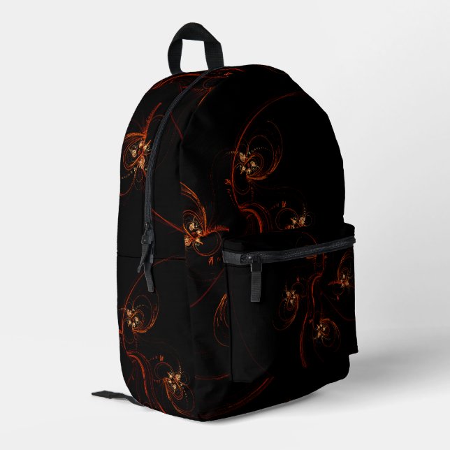 Out of the Dark Abstract Art Printed Backpack (Back Corner Left)