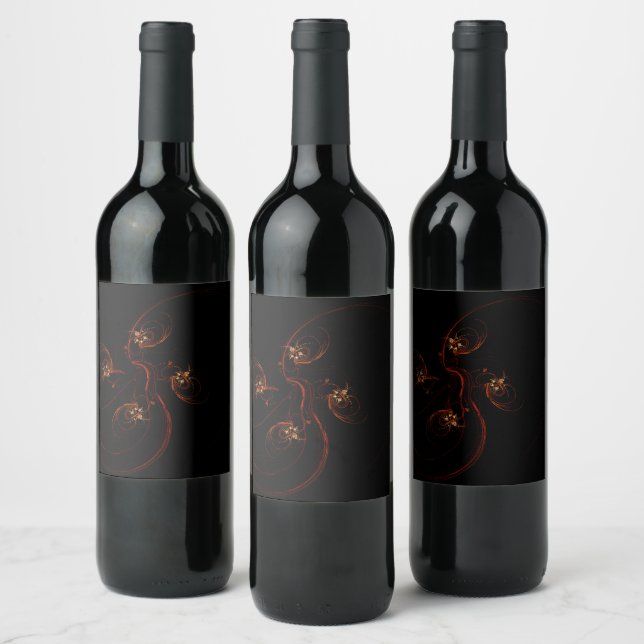 Out of the Dark Abstract Art Wine Label (Bottles)