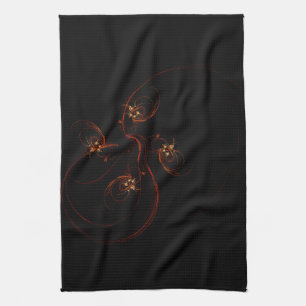 Out of the Dark Modern Minimalistic Abstract Art Tea Towel