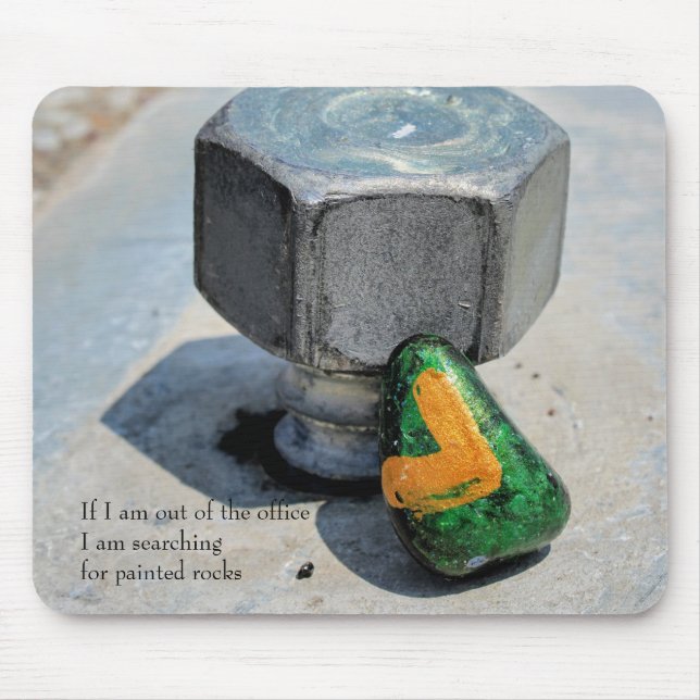 Out of the Office Searching for Painted Rocks Mouse Mat (Front)