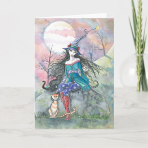 Out of the Ordinary Halloween Witch and Cats Card