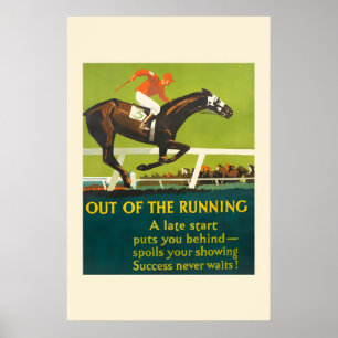 Out of the Running 1920s Mather Business Horse Poster