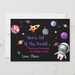 Out Of This World Astronaut Space Thank You Card